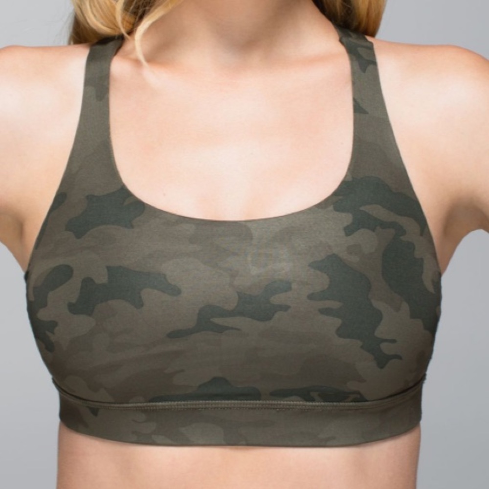 Lululemon Energy Sports Bra Savasana Camo Fatigue Green Luxtreme Camouflage - Picture 6 of 6